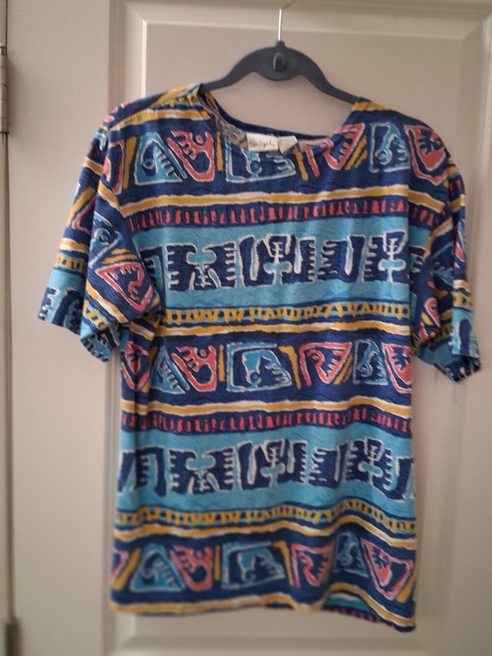 Vintage 90's Spiegel Allover Aztec Tribal Print Top SZ M